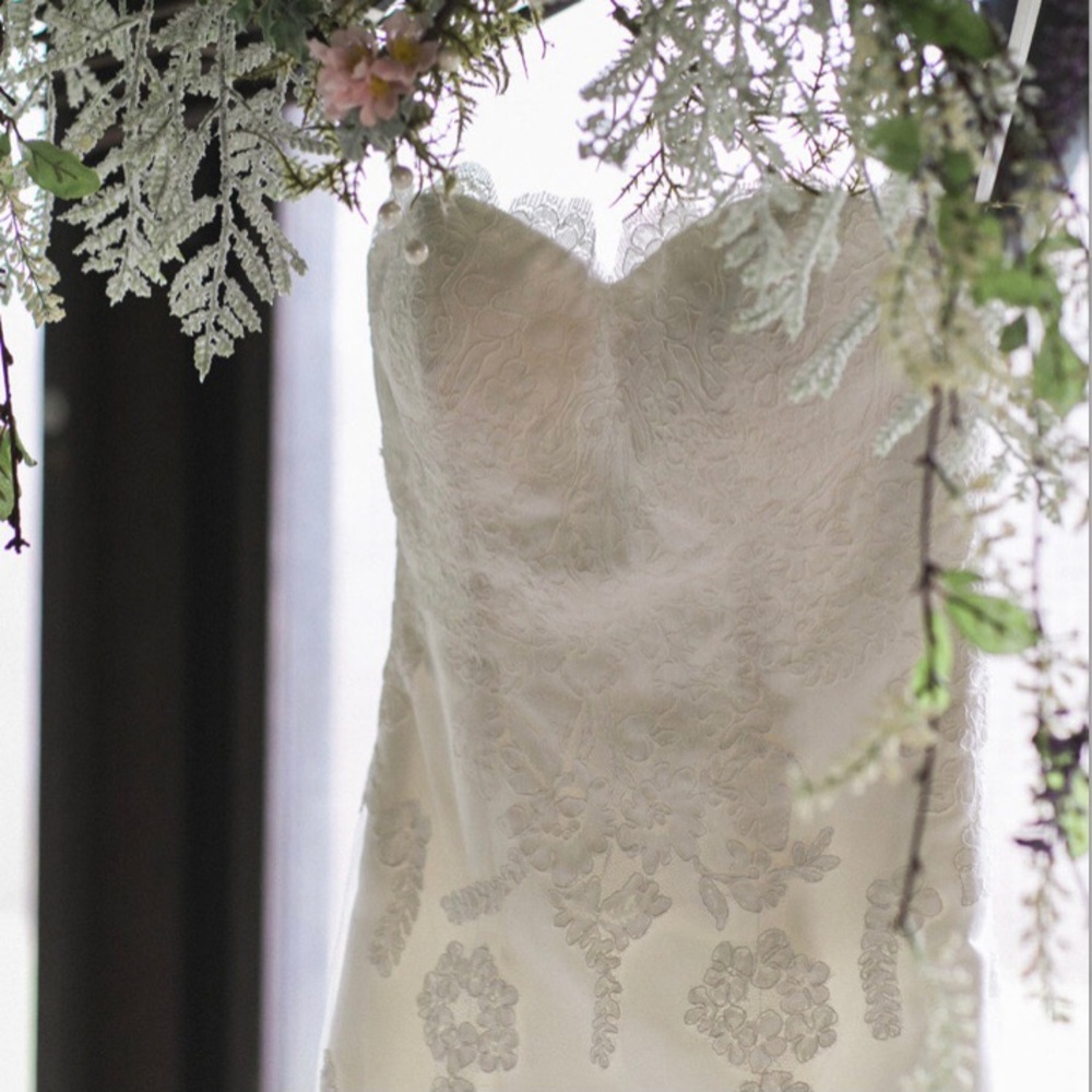 Eden Bridals Lace Strapless Wedding Dress - Picture 5 of 8